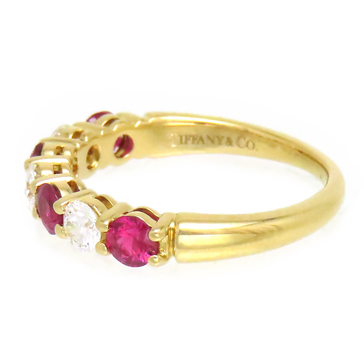 Tiffany & Co K18YG Ruby Diamond Ring