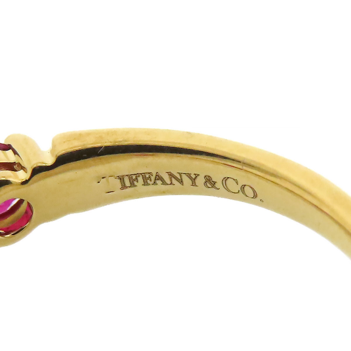 Tiffany & Co K18YG Ruby Diamond Ring