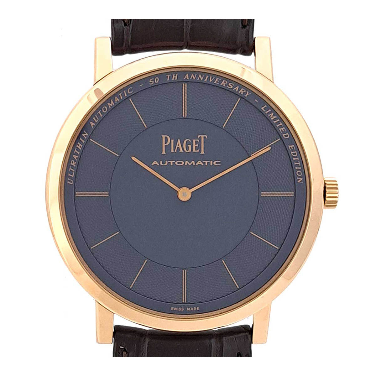 Piaget Pink Gold Leather Automatic Watch P10724