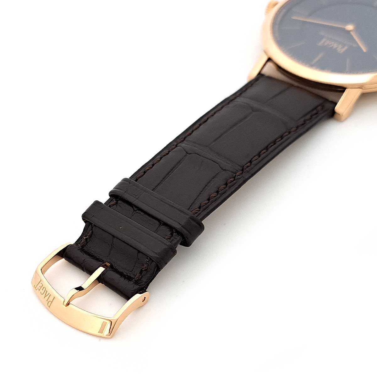 Piaget Pink Gold Leather Automatic Watch P10724