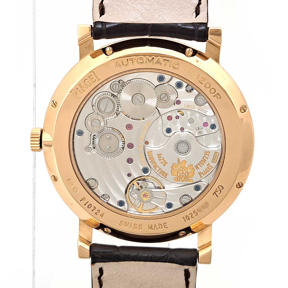 Piaget Pink Gold Leather Automatic Watch P10724