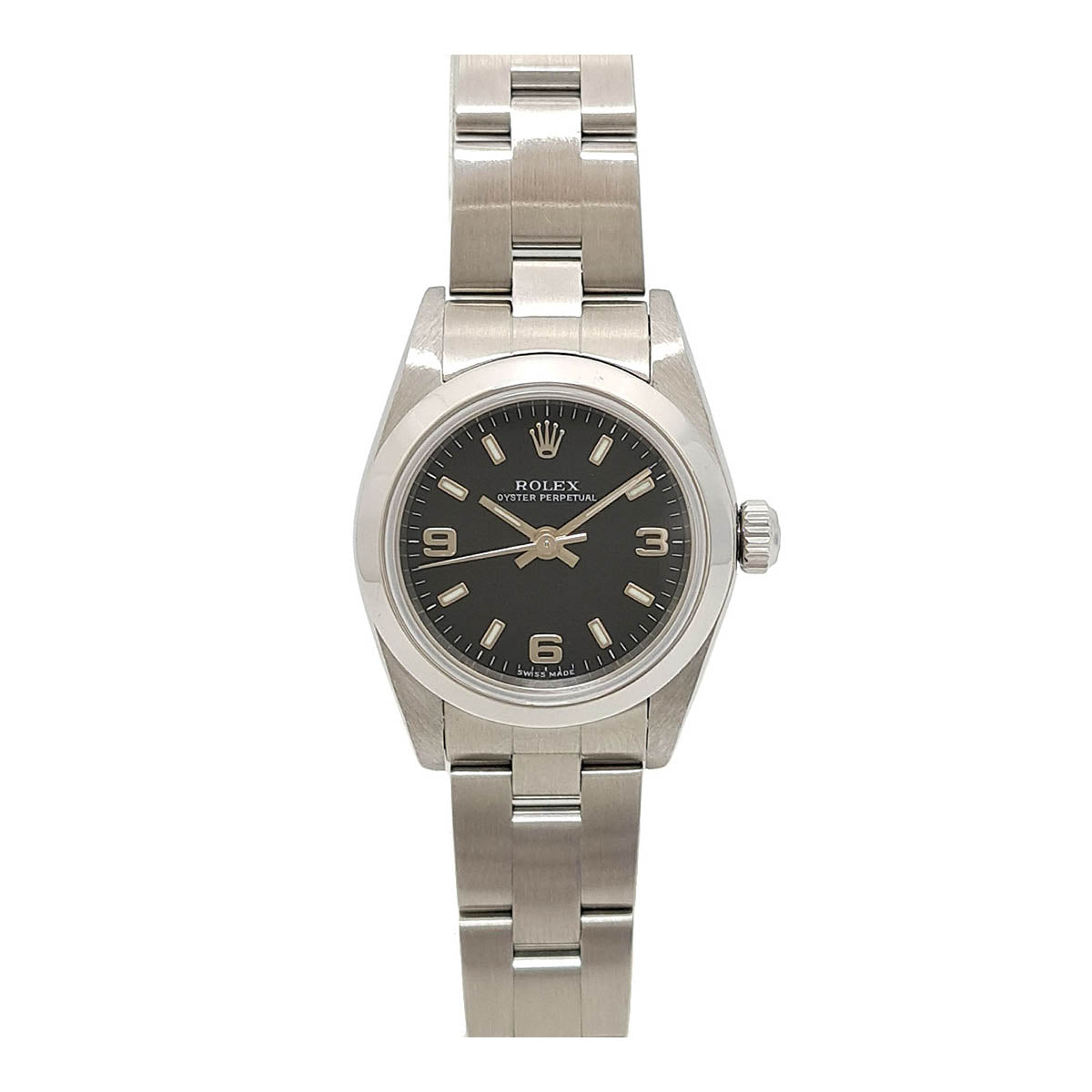 Rolex Stainless Steel Automatic Black Dial Watch 76080