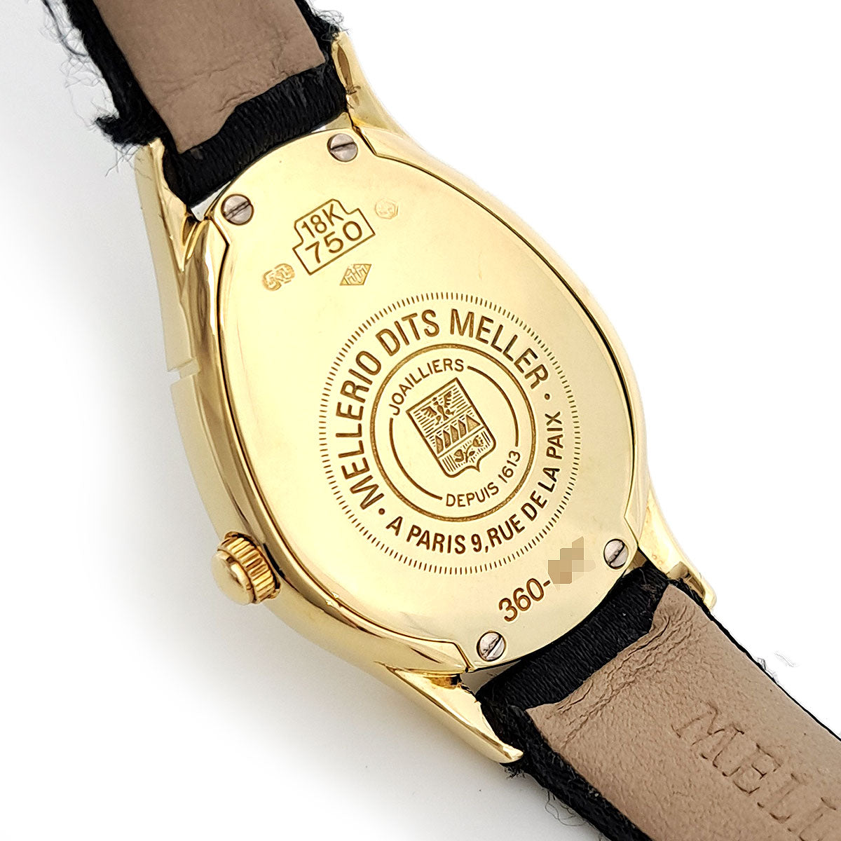 Mellerio Yellow Gold Leather Quartz Watch