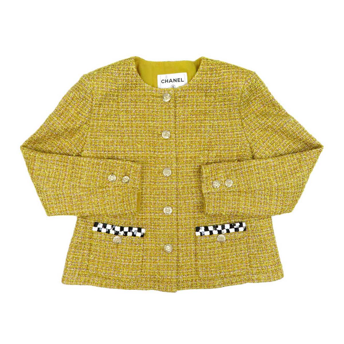 Chanel Tweed No-Collar Jacket P73959V65555