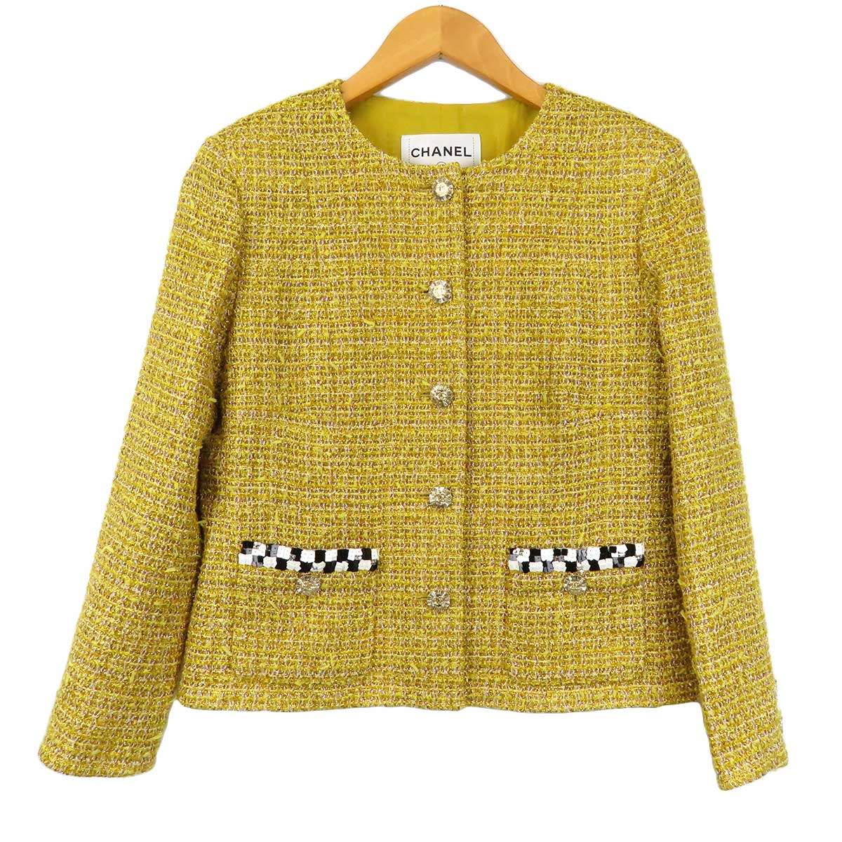 Chanel Tweed No-Collar Jacket P73959V65555