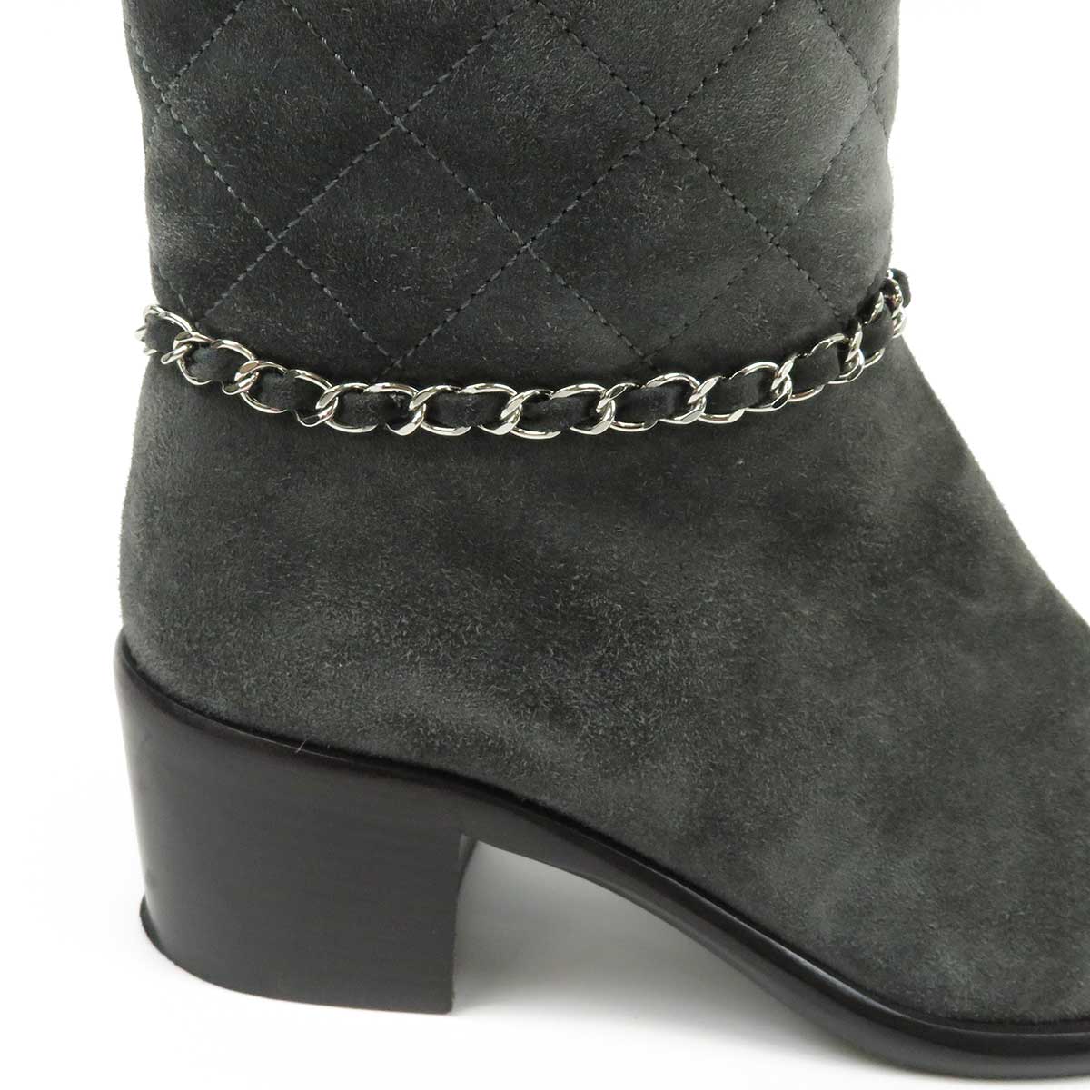 Chanel Suede Short Boots Gray