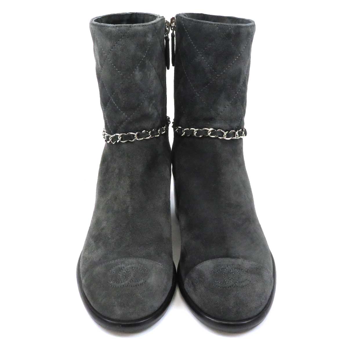 Chanel Suede Short Boots Gray