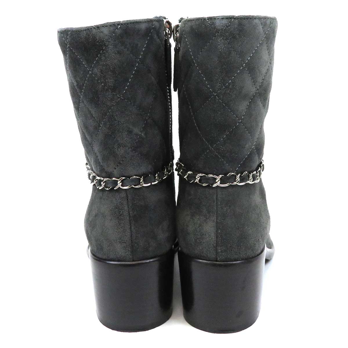 Chanel Suede Short Boots Gray