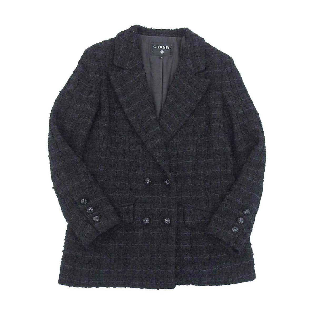 Chanel Tweed Jacket Black P71905V63459