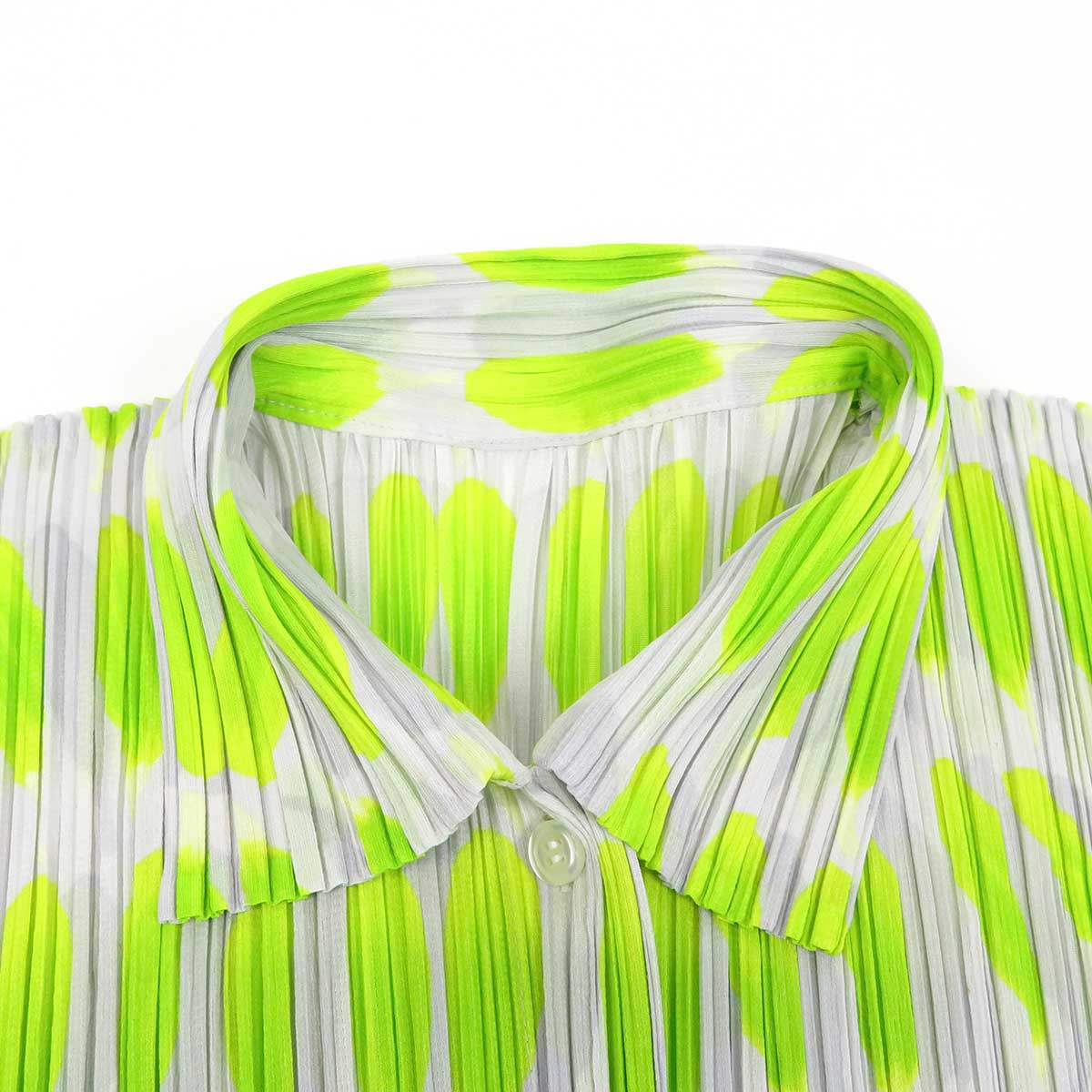 Pleats Please Short Sleeve Shirt Gray Light Green