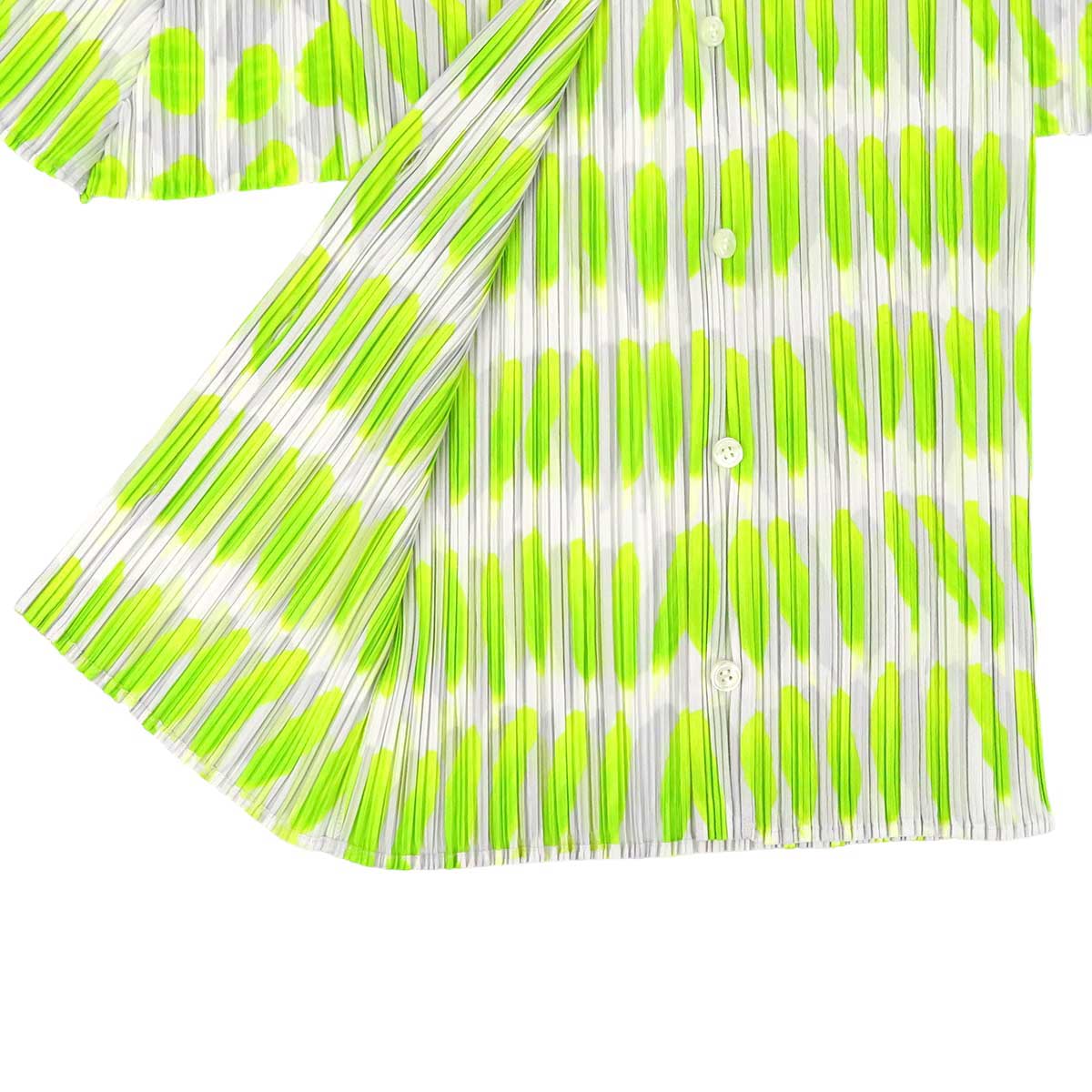 Pleats Please Short Sleeve Shirt Gray Light Green