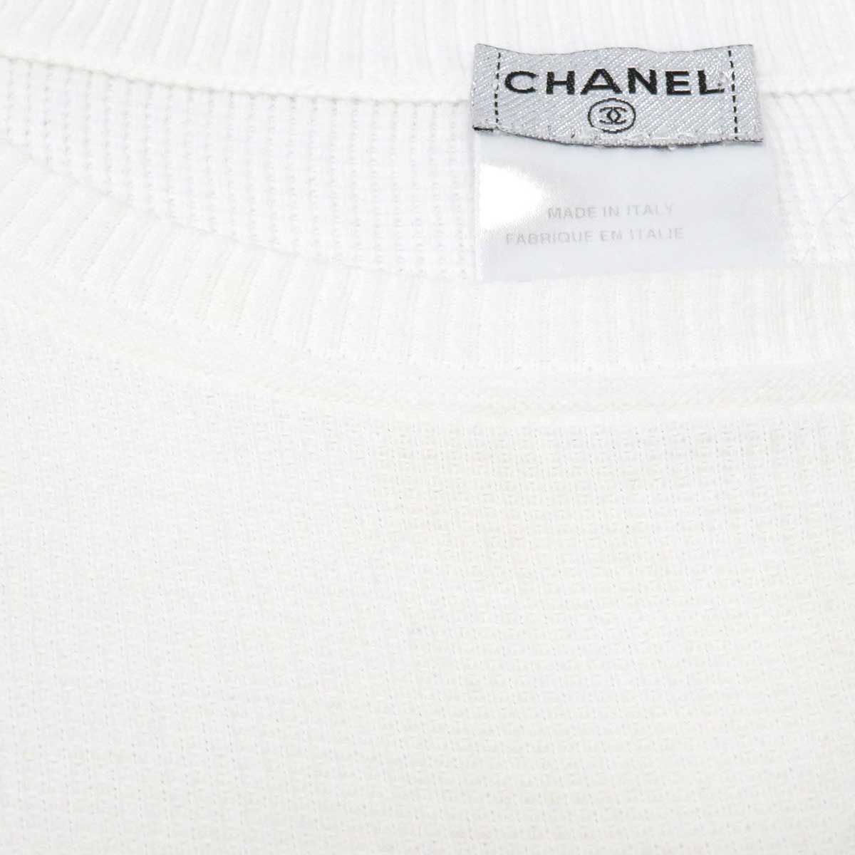 Chanel Cotton Logo Patch Knit T-Shirt