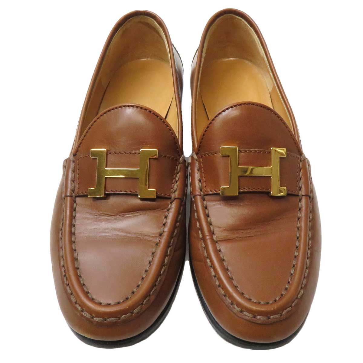 Hermes Leather Loafers Brown