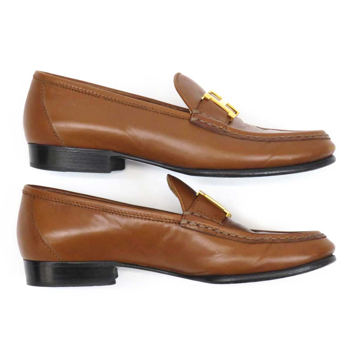 Hermes Leather Loafers Brown