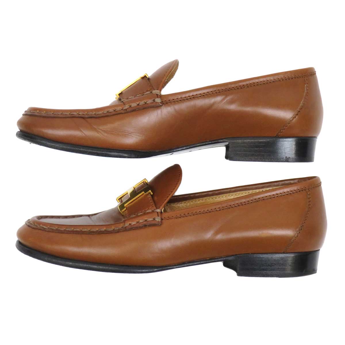 Hermes Leather Loafers Brown