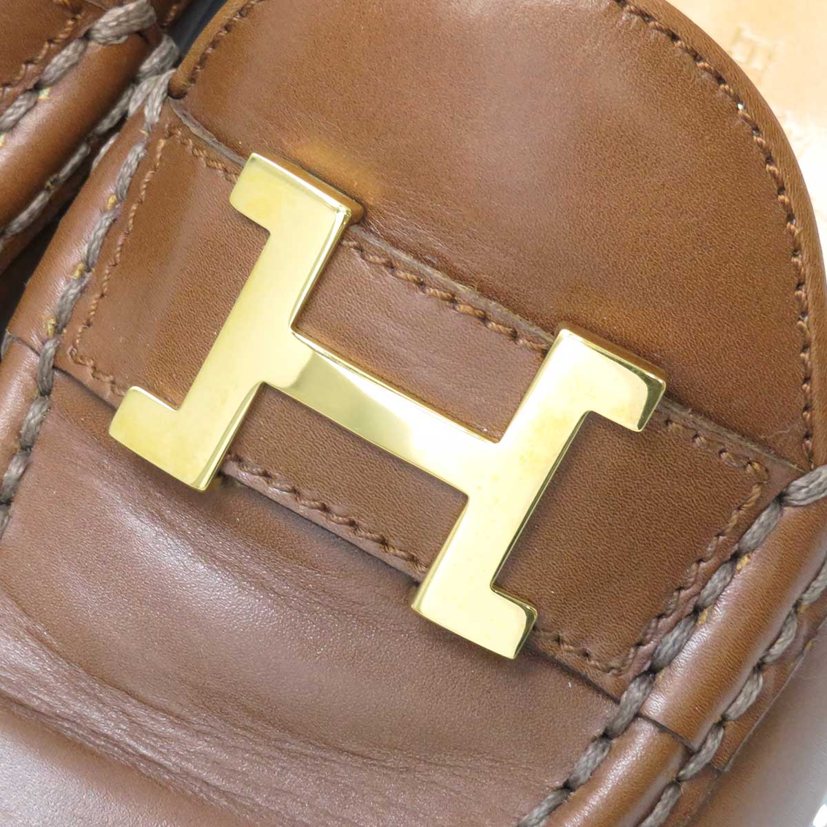 Hermes Leather Loafers Brown