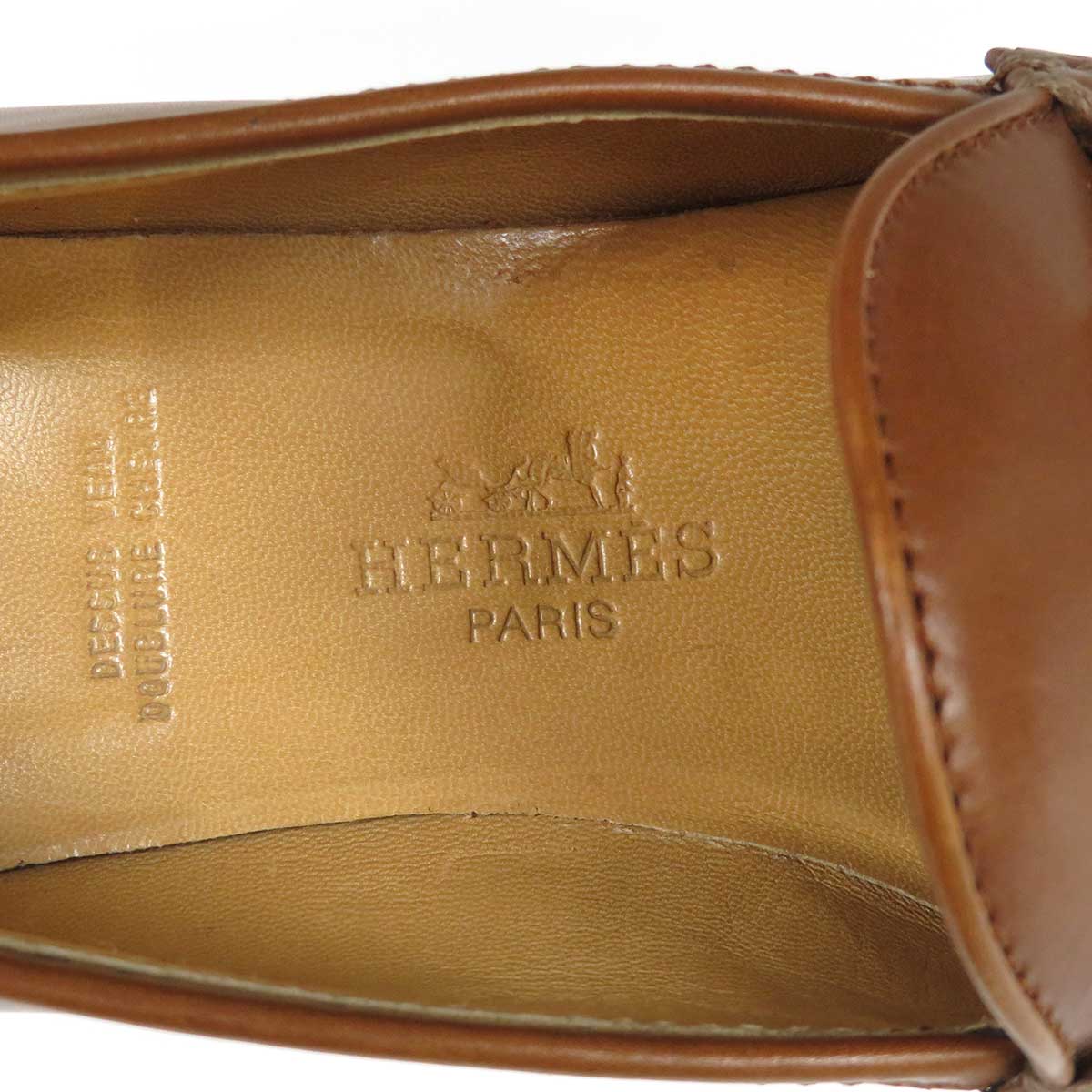 Hermes Leather Loafers Brown