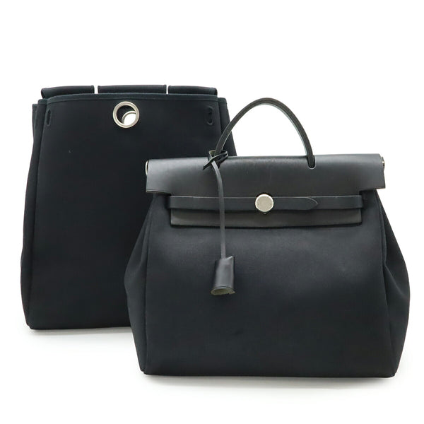 Hermes HerbagPM Toile Officier Leather 2way Handbag