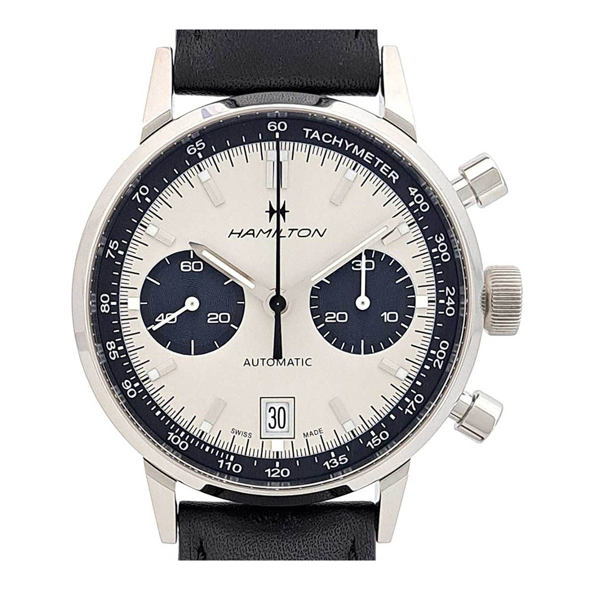 Hamilton Stainless Steel Leather Automatic Chronograph Watch