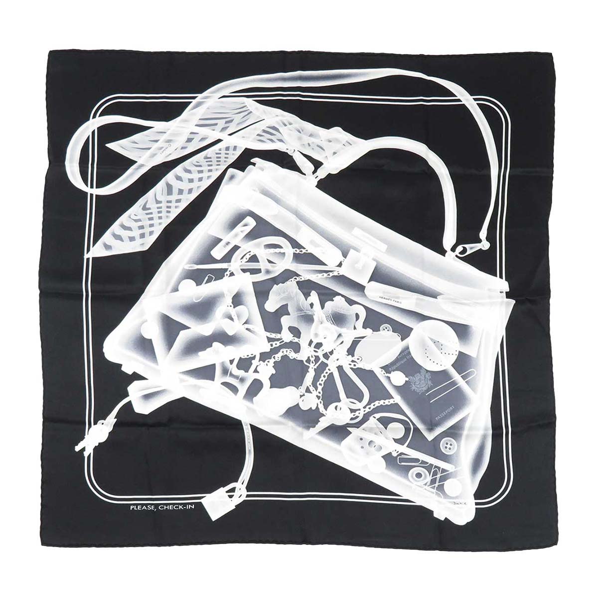 Hermes Silk Scarf Black