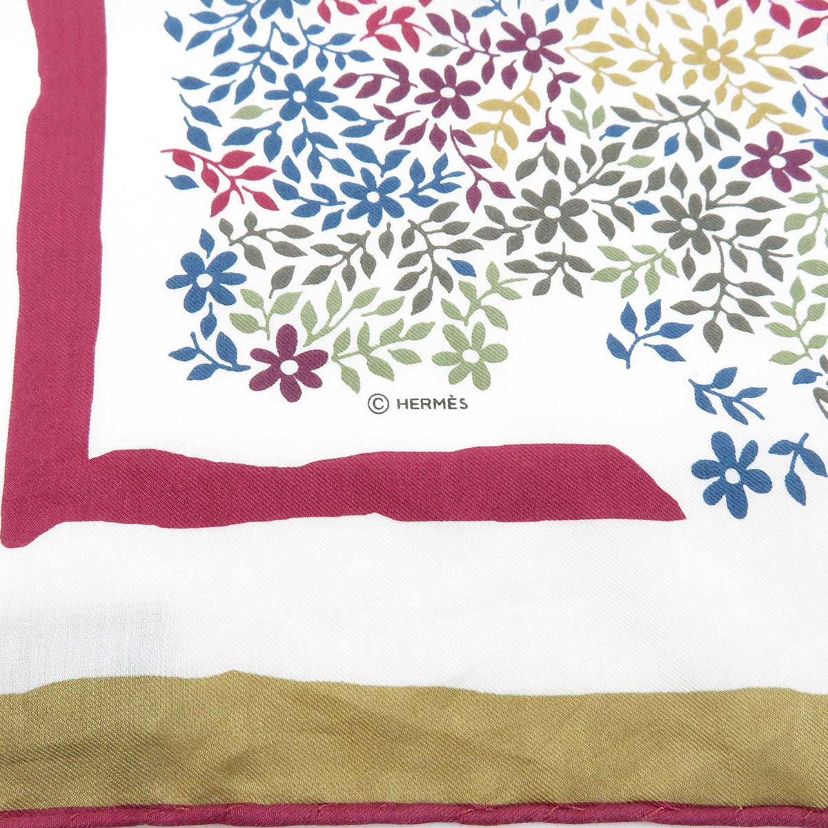 Hermes Scarf Beige White Multicolor