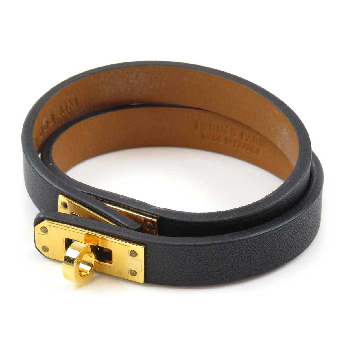 Hermes Leather Mini Kelly Double Tour Bracelet