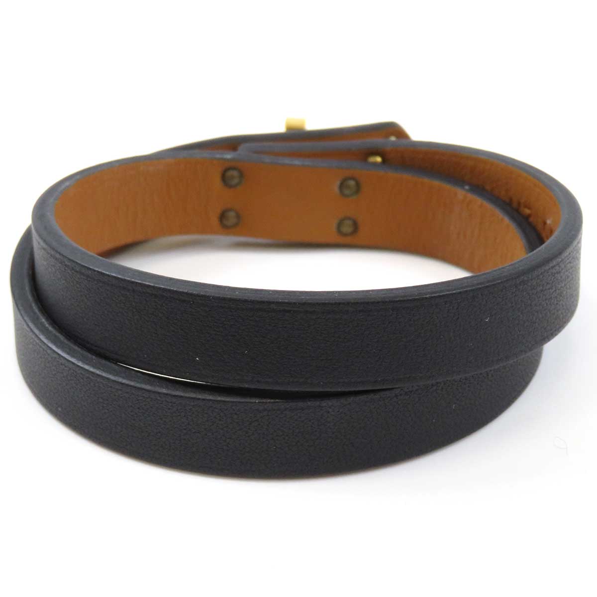 Hermes Leather Mini Kelly Double Tour Bracelet