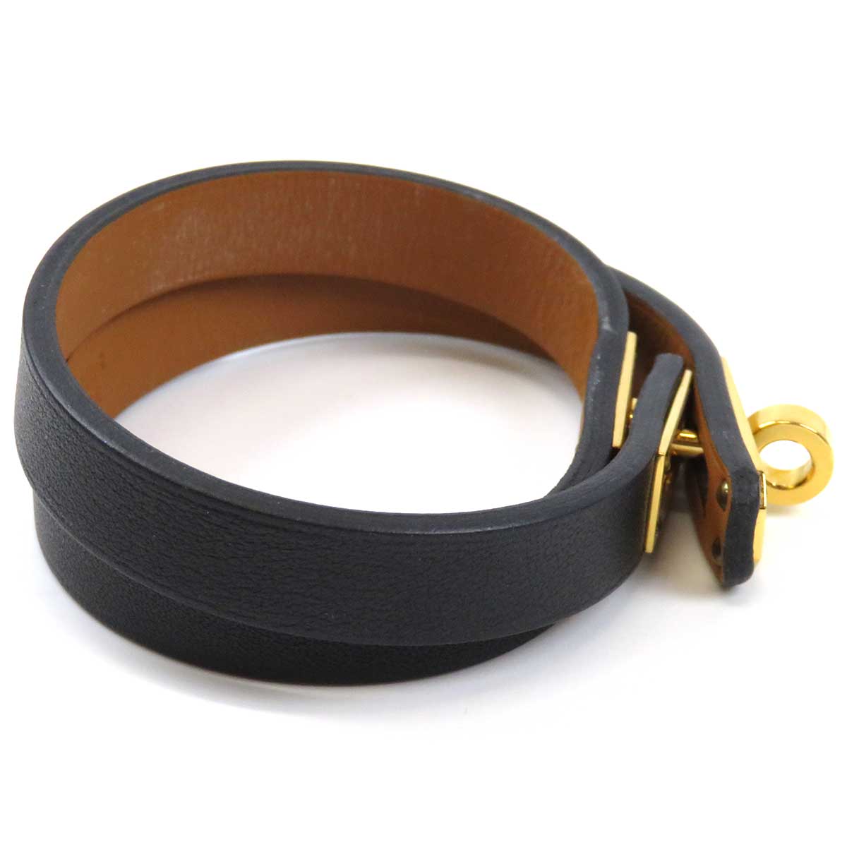 Hermes Leather Mini Kelly Double Tour Bracelet