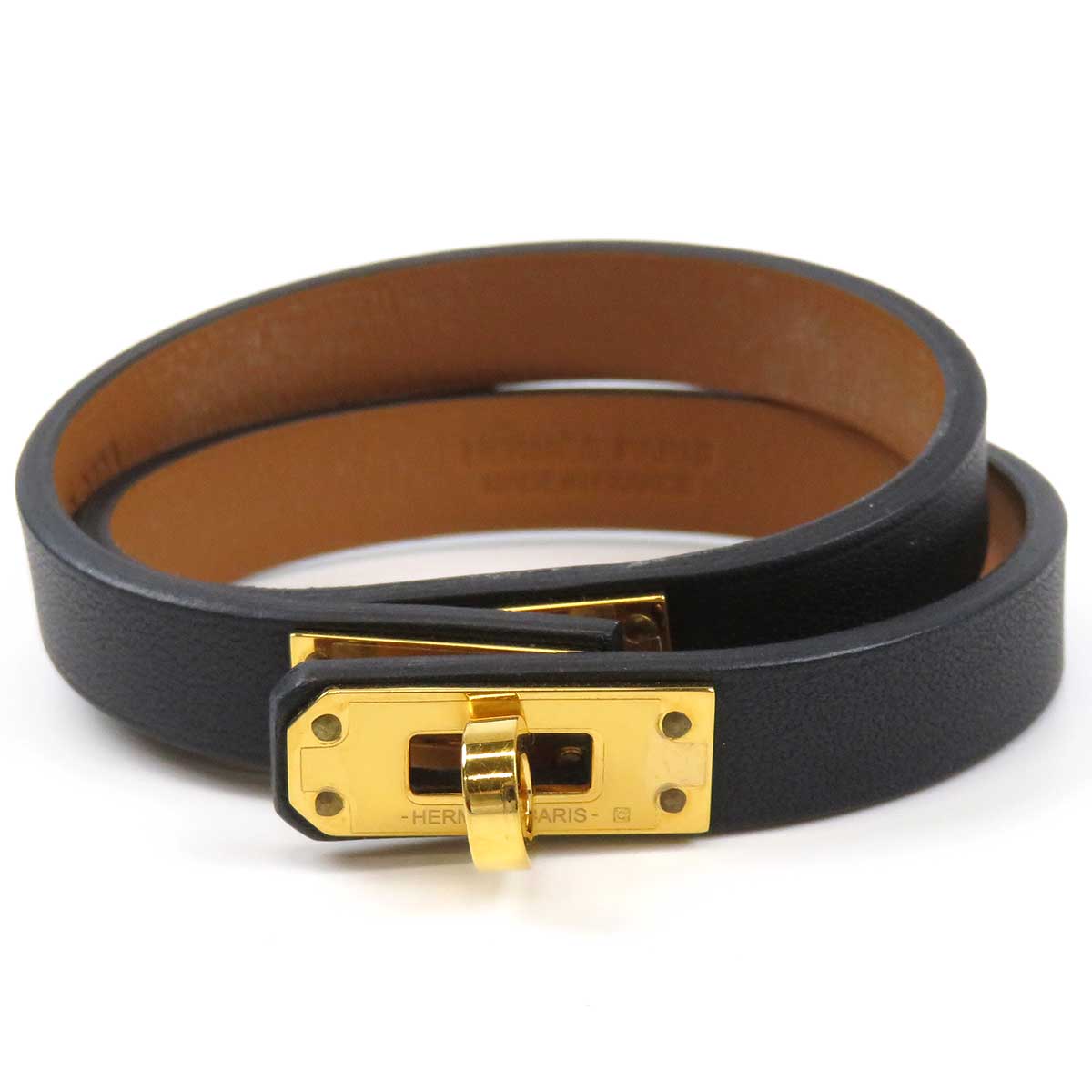 Hermes Leather Mini Kelly Double Tour Bracelet