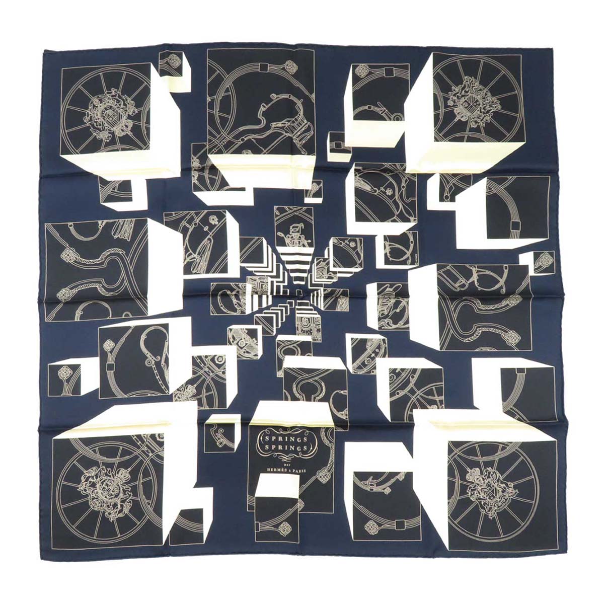 Hermes Silk Scarf Navy 90