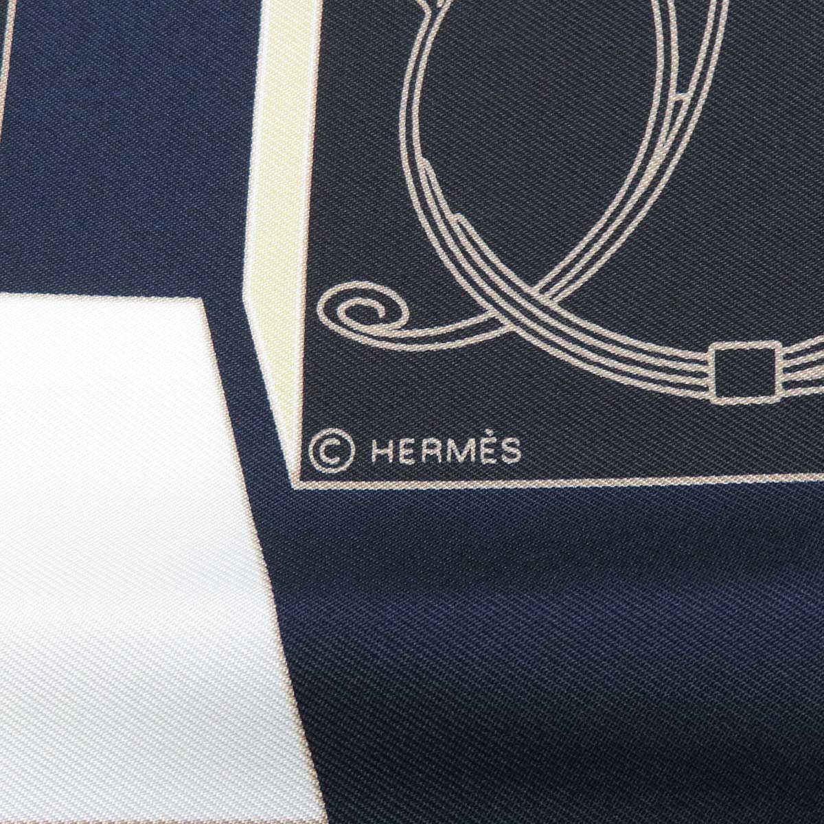 Hermes Silk Scarf Navy 90