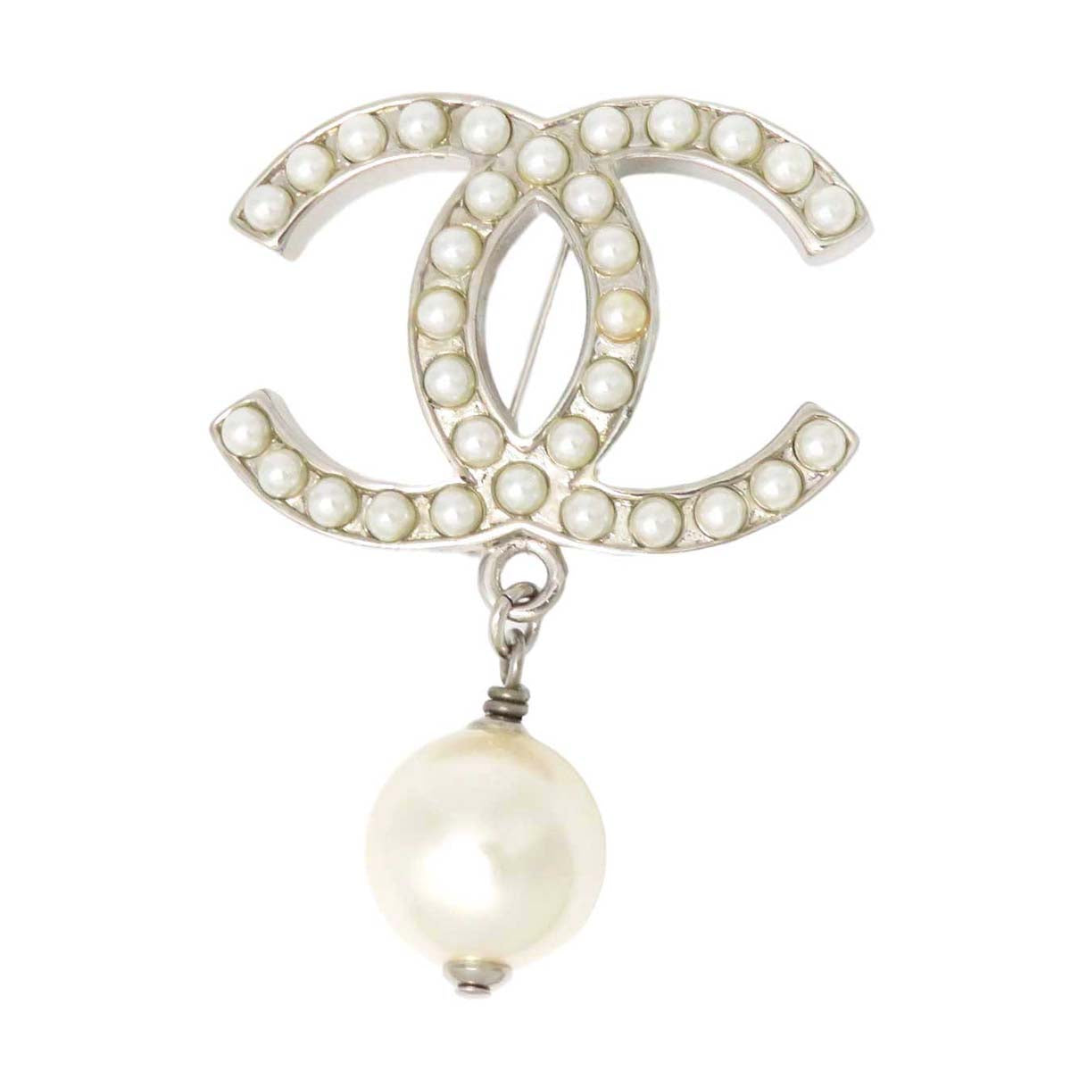 Chanel Metal Cotton Pearl Brooch