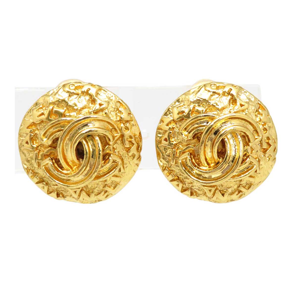 Chanel Vintage Coco Mark Round Earrings