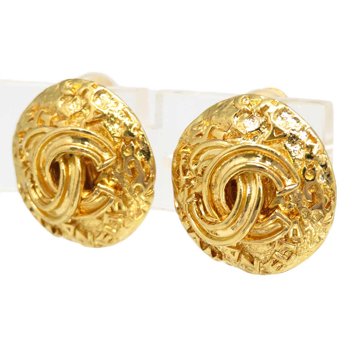 Chanel Vintage Coco Mark Round Earrings