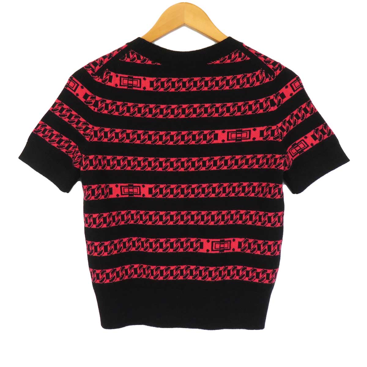 Chanel Cashmere Knit T-Shirt Black Pink