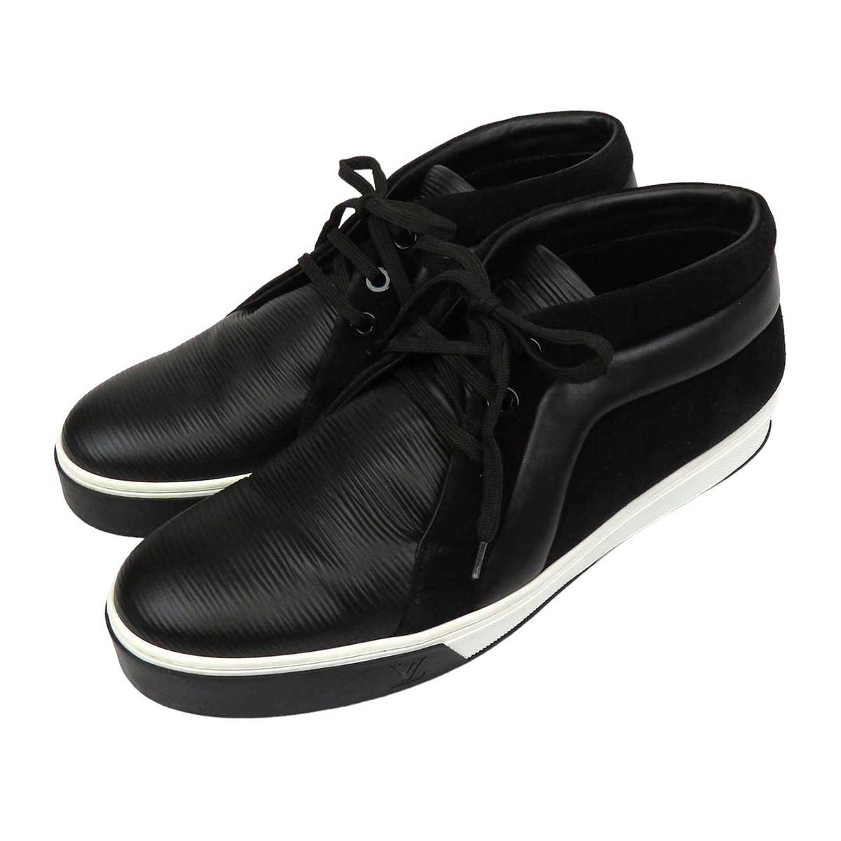 Louis Vuitton Leather Suede Sneakers Black