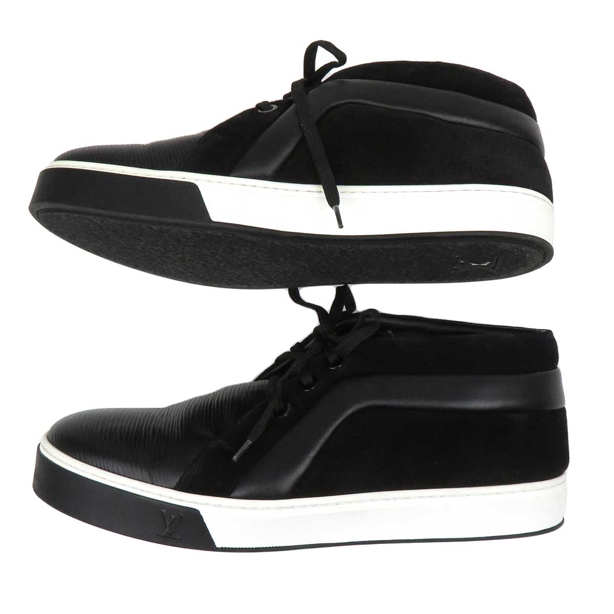 Louis Vuitton Leather Suede Sneakers Black