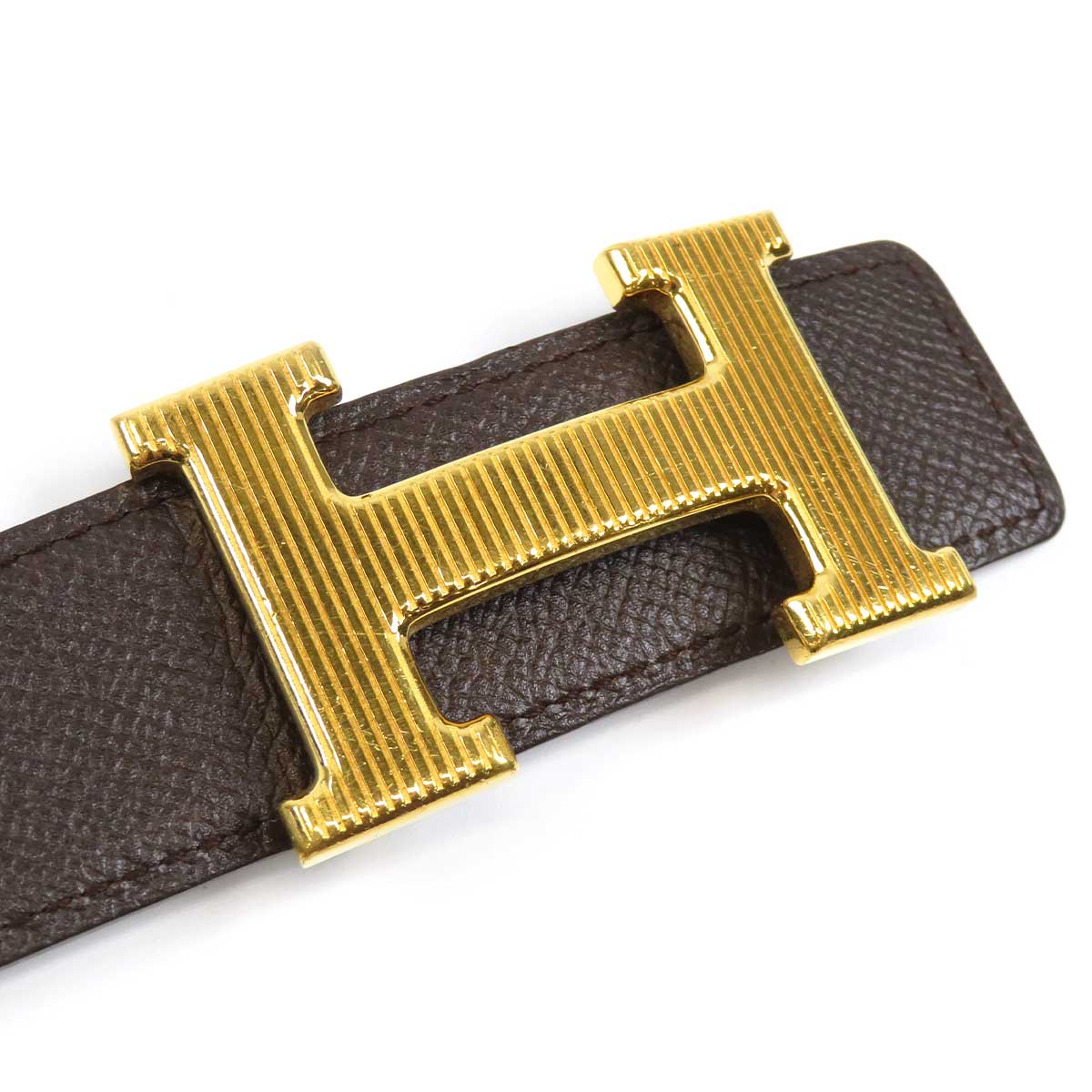 Hermes Reversible Leather Belt Brown Black