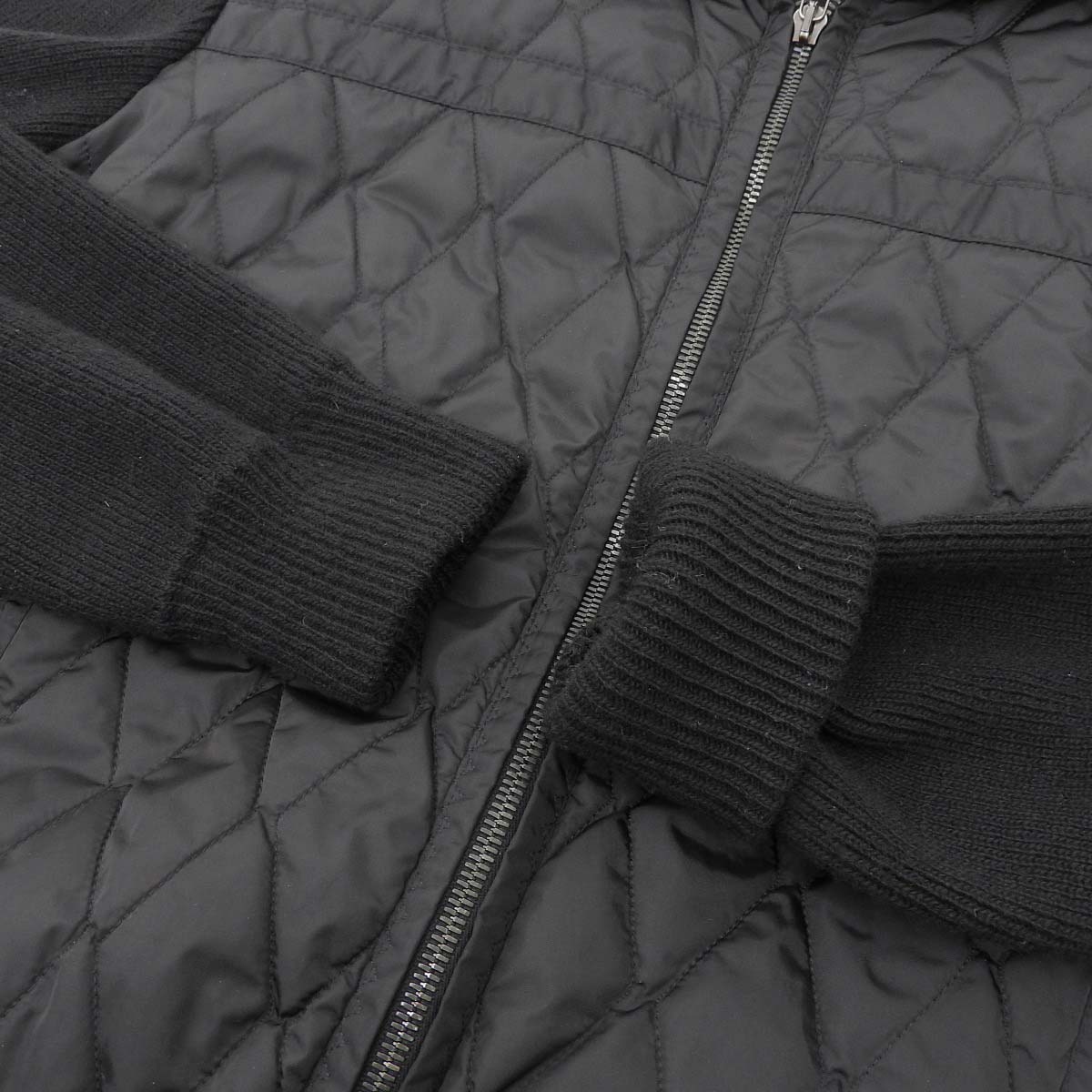 Prada Nylon Wool Padded Jacket Black