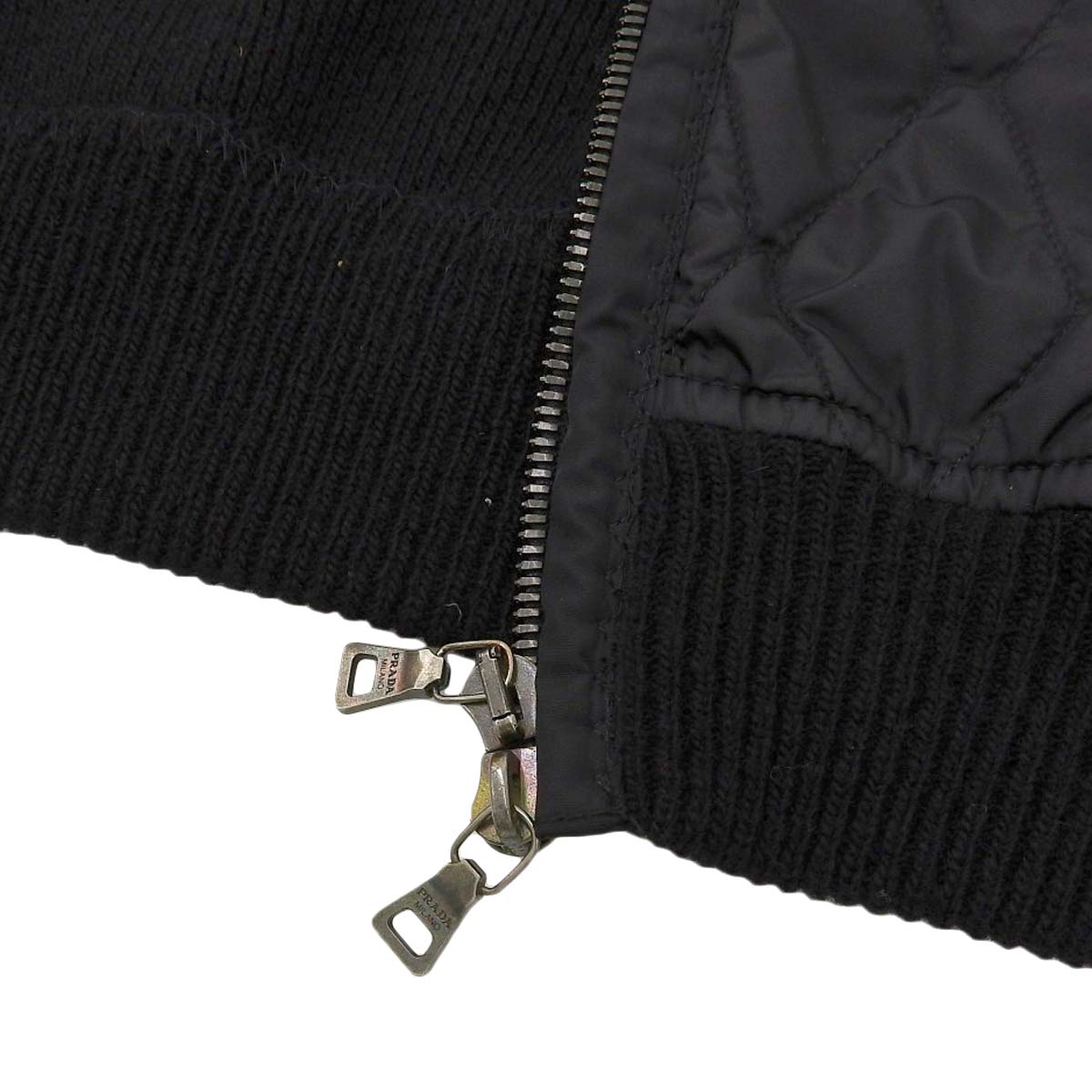 Prada Nylon Wool Padded Jacket Black