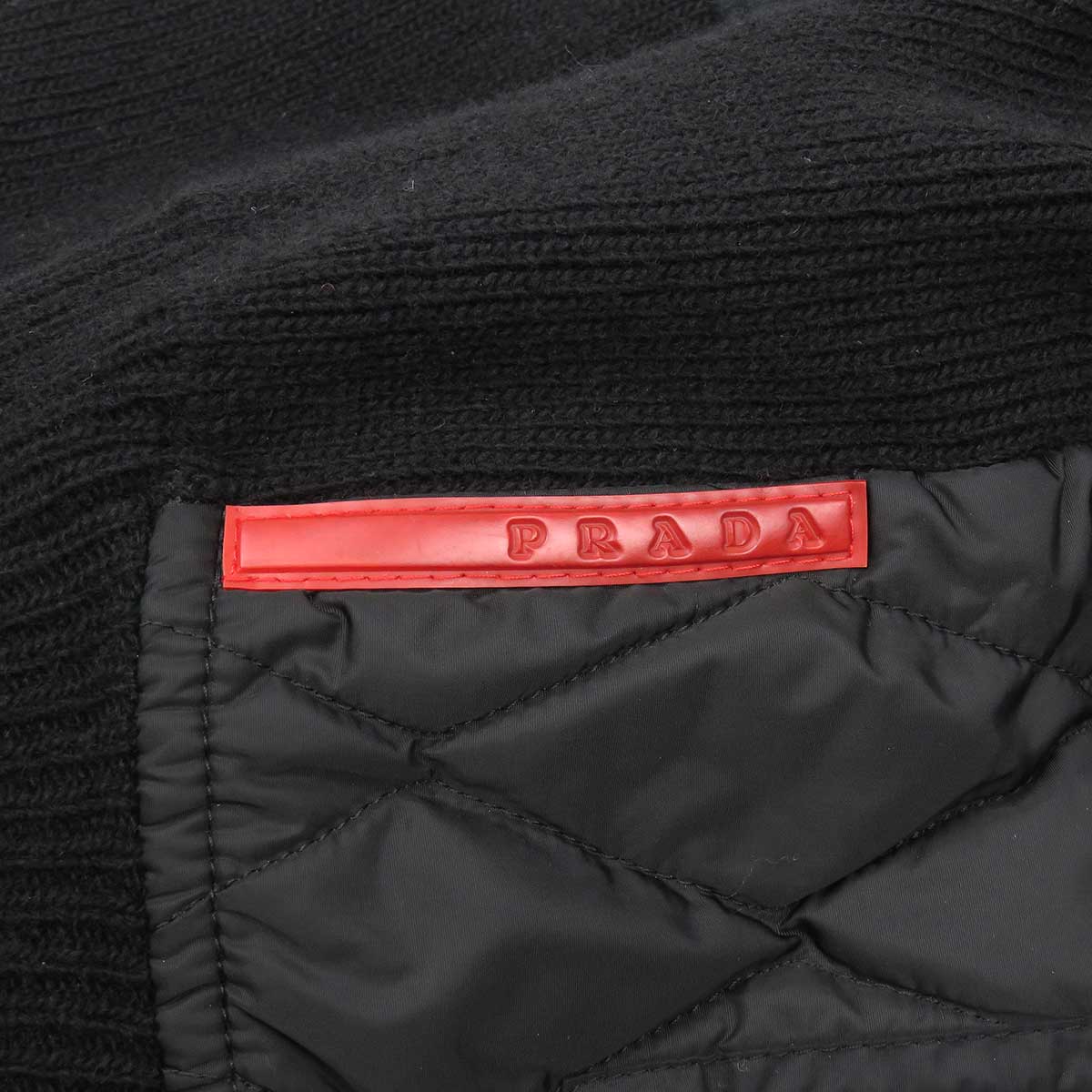 Prada Nylon Wool Padded Jacket Black