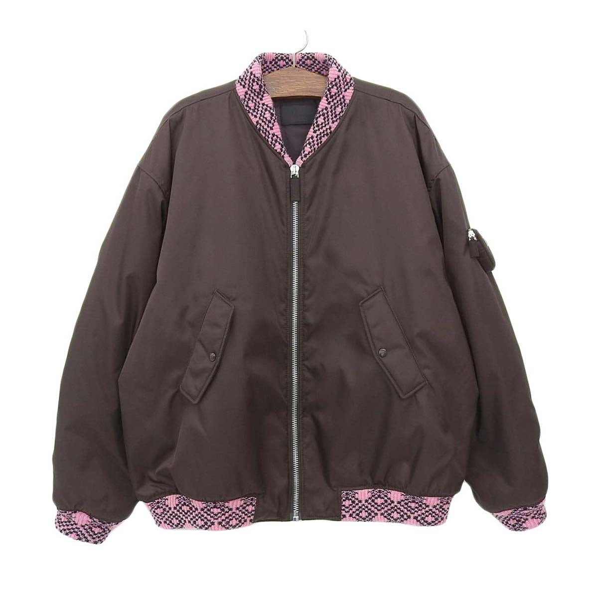 Prada Nylon Wool Bomber Jacket SGB895