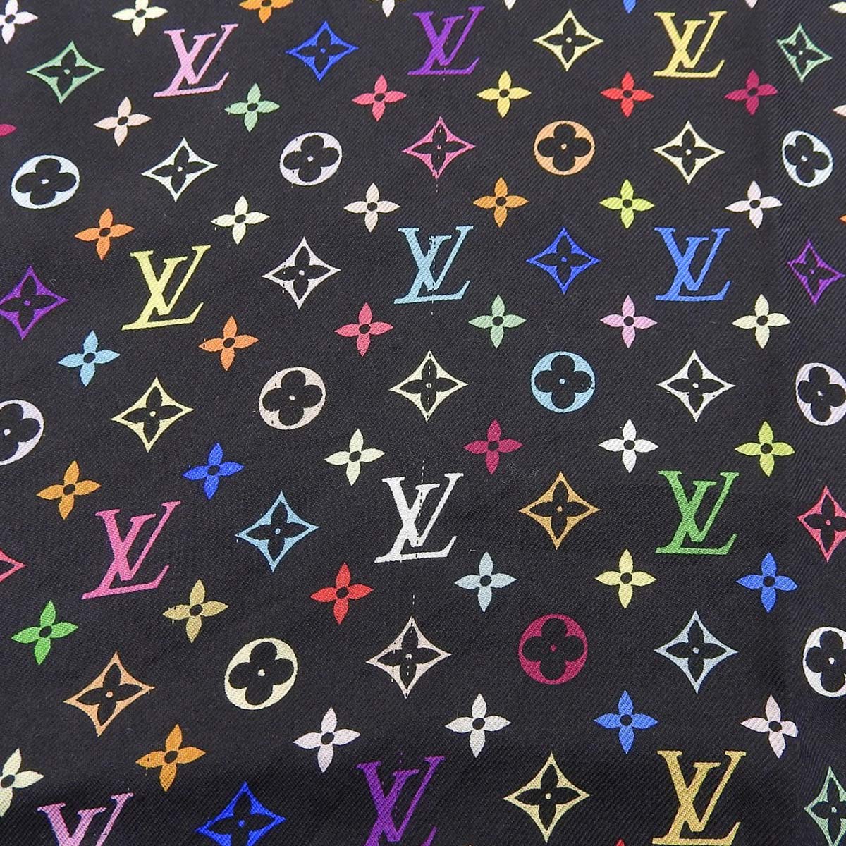 Louis Vuitton Silk Scarf Black Multicolor