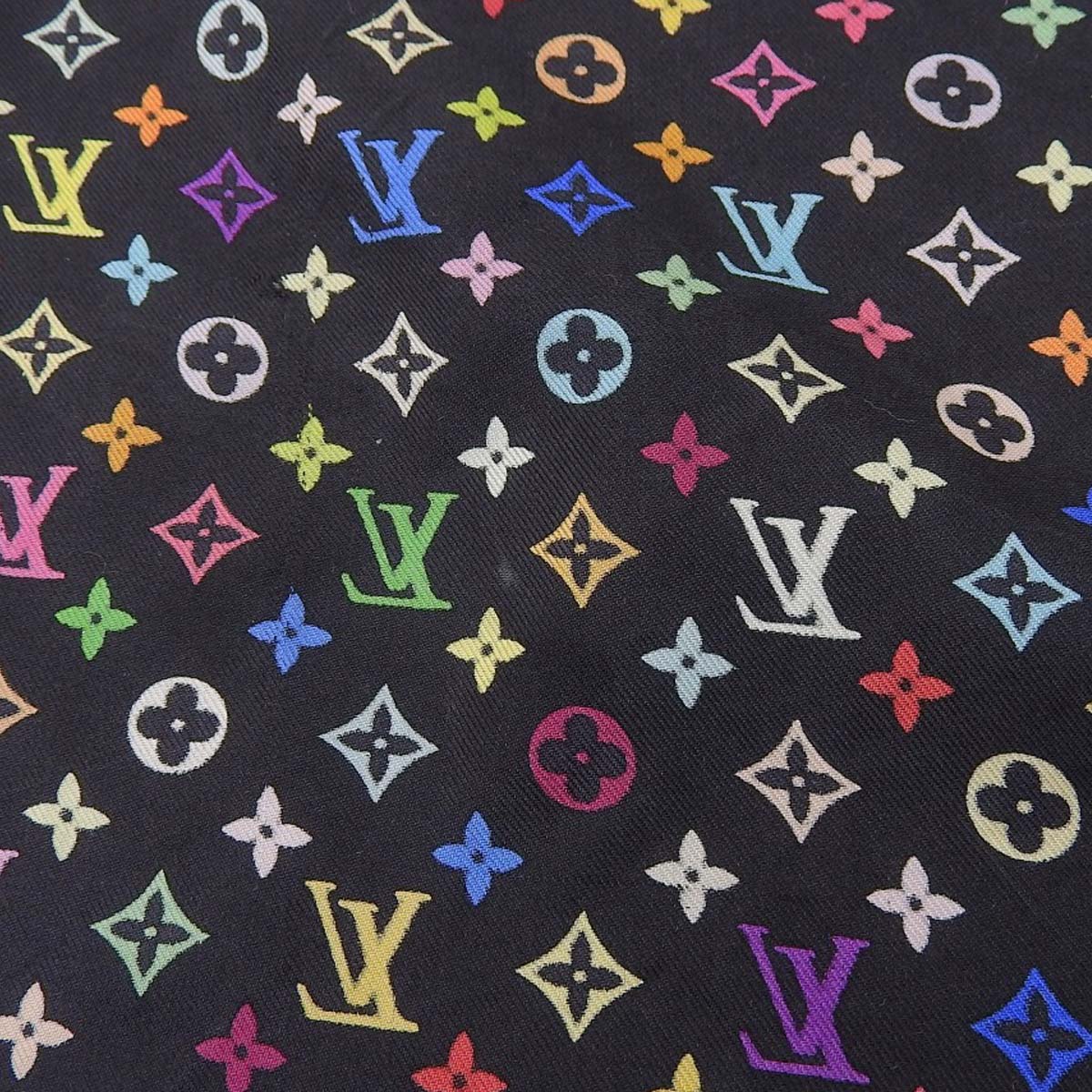 Louis Vuitton Silk Scarf Black Multicolor