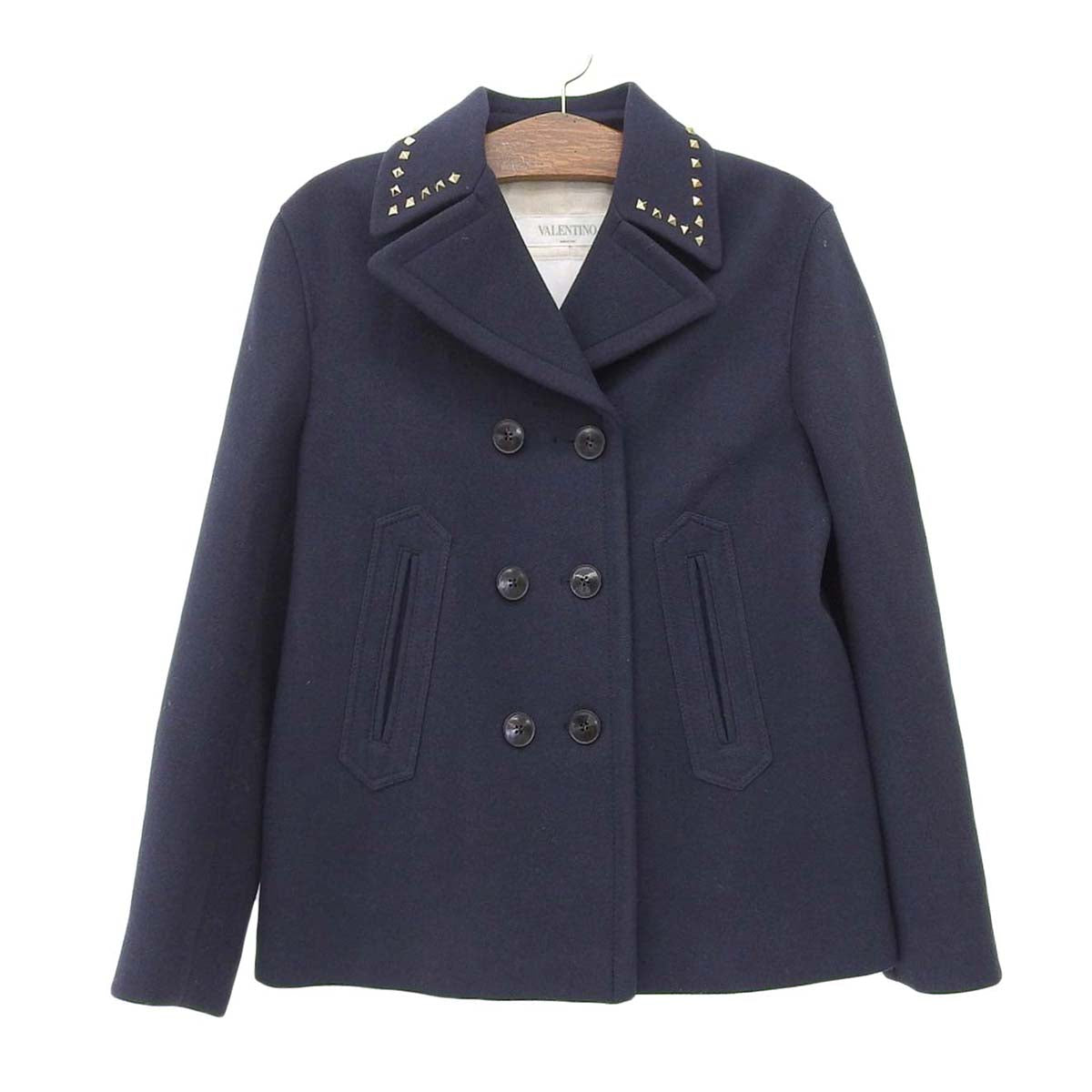 Valentino Wool Rockstud Peacoat LB3CJ0D02PR