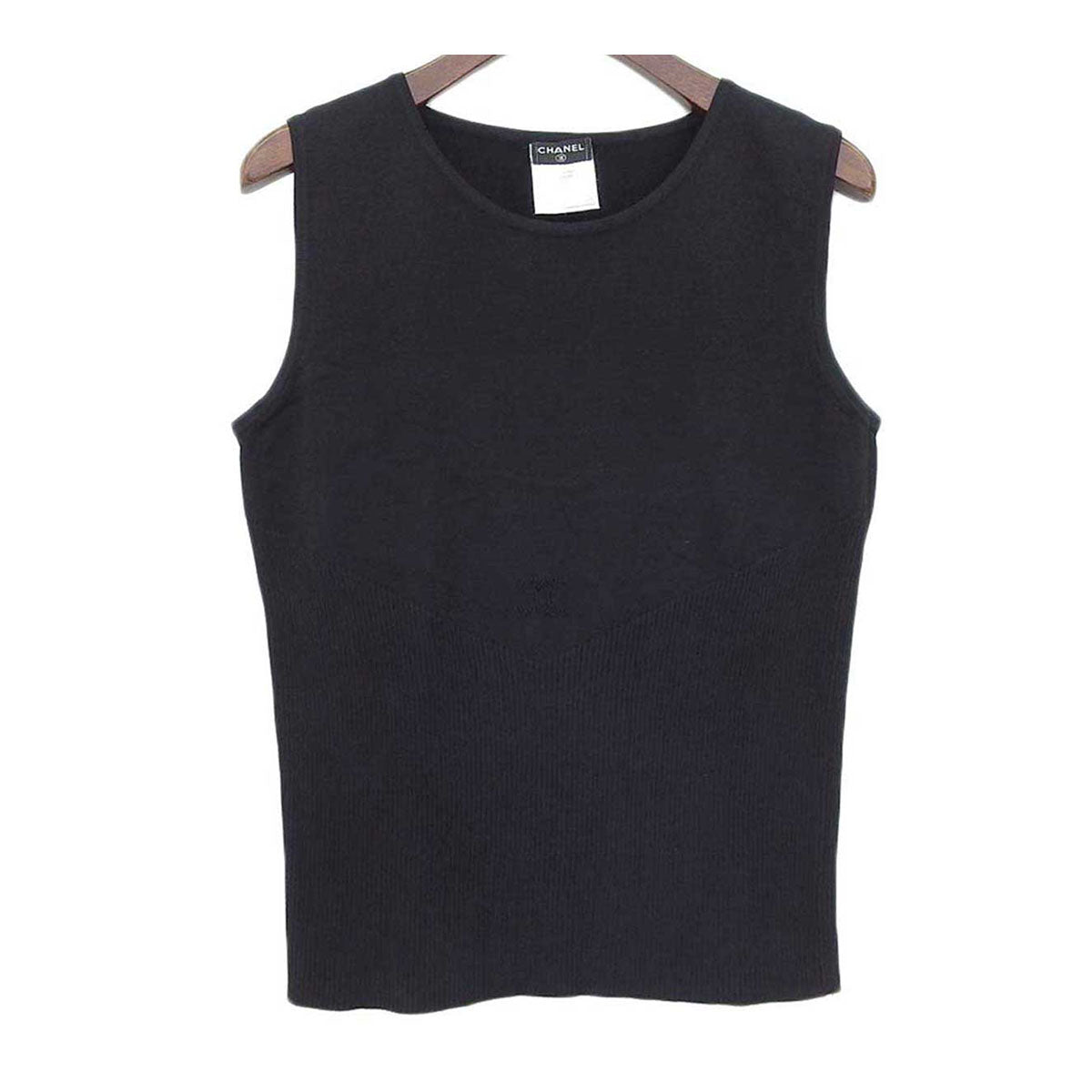 Chanel Sleeveless Knit Top Black