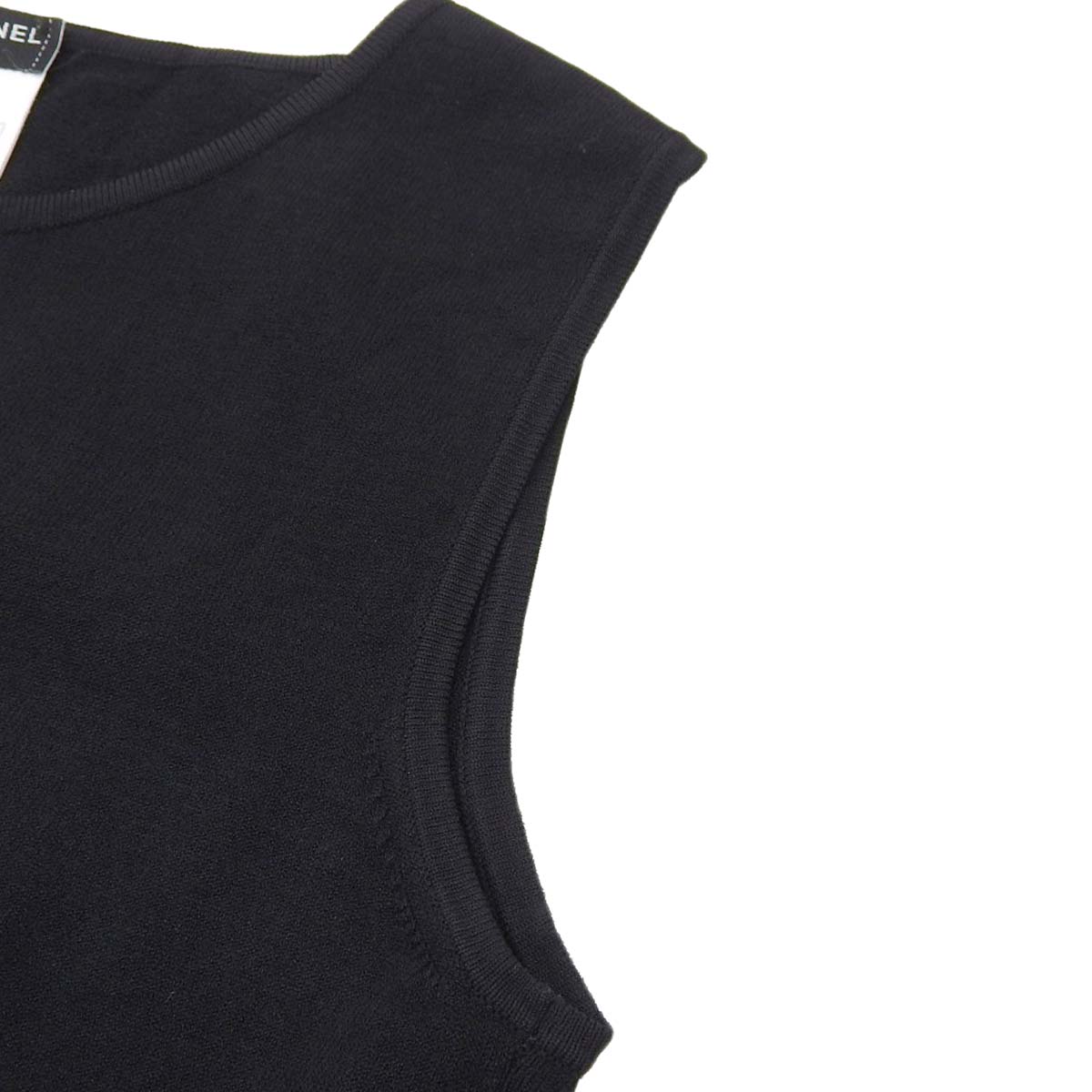 Chanel Sleeveless Knit Top Black