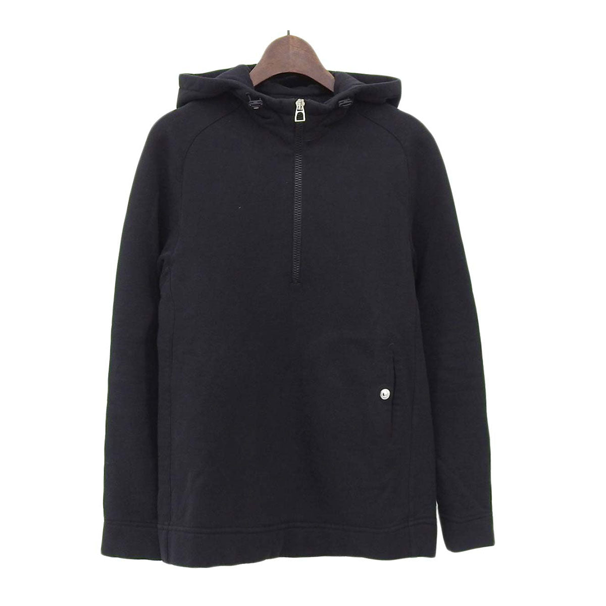 Hermes Black Cotton Half-Zip Hoodie