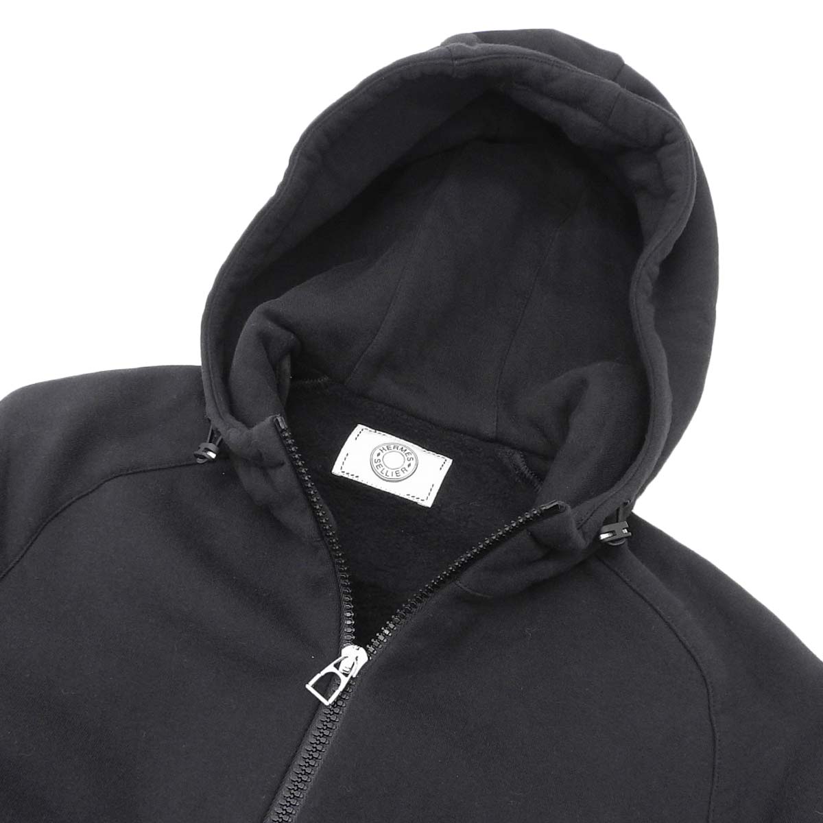 Hermes Black Cotton Half-Zip Hoodie