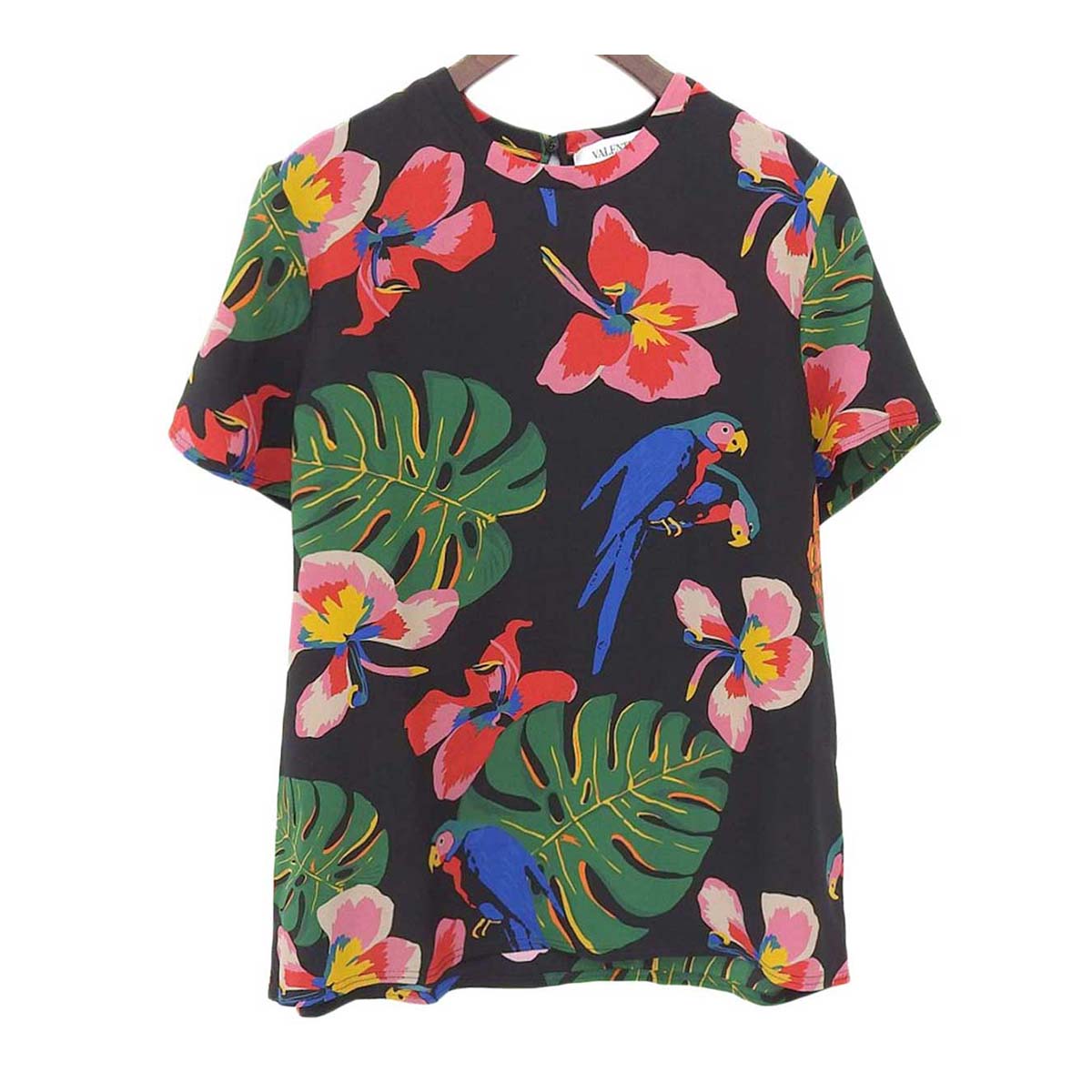 Valentino Silk Print T-Shirt Black